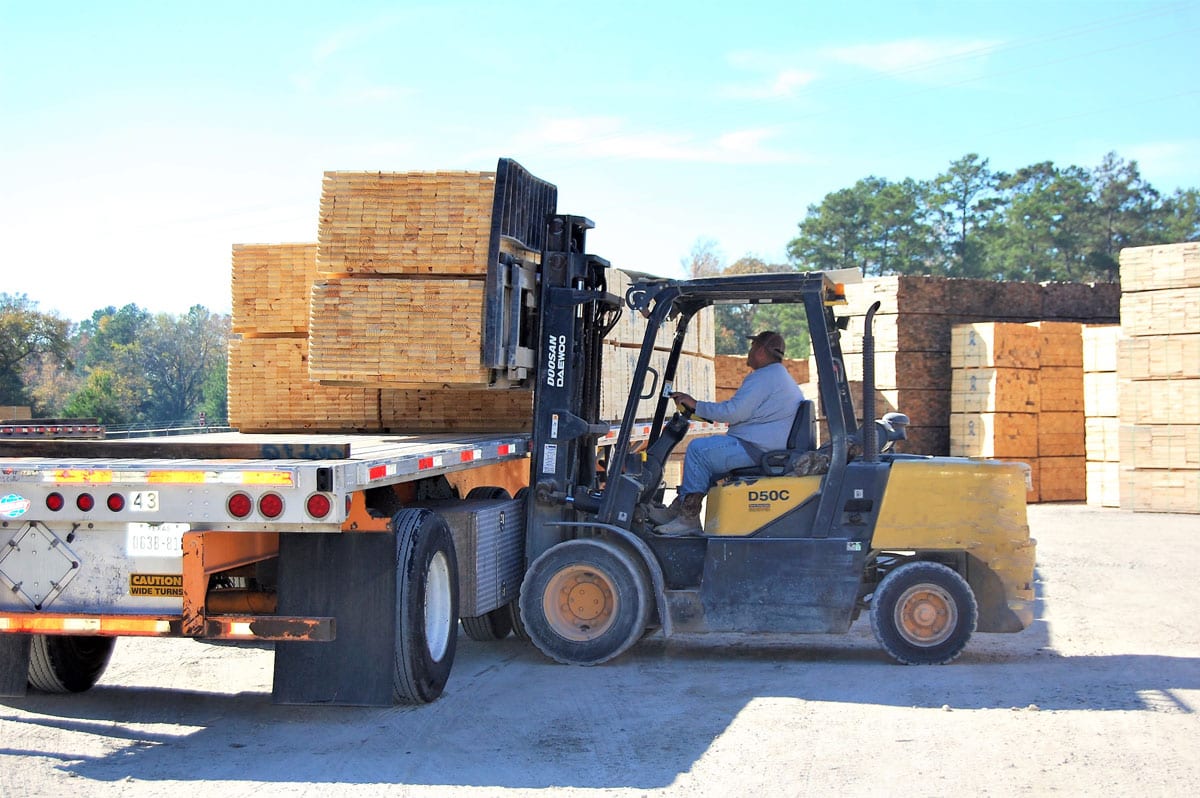 Moving Lumber Forklift